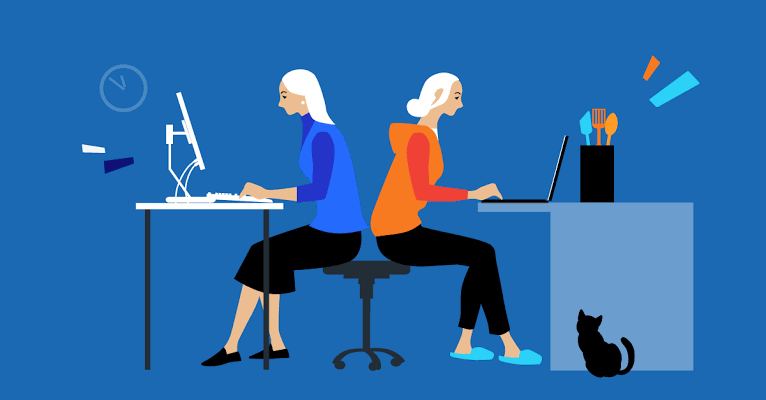 mô hình hybrid working kết hợp làm việc tại văn phòng và từ xa